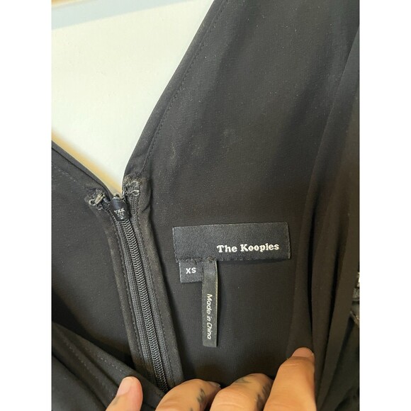 The Kooples Black Studded Leather Harness Mini Dress Size XS - Picture 6 of 10